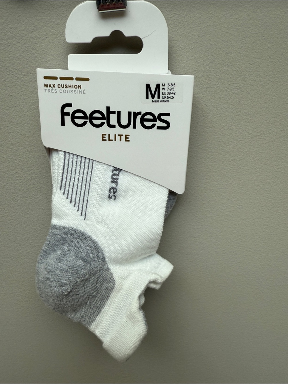 Feetures Elite Women's White & Gray Low-Cut Socks - Max Cushion